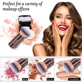 Banidy Kabuki Brush in travel bag for easy portability