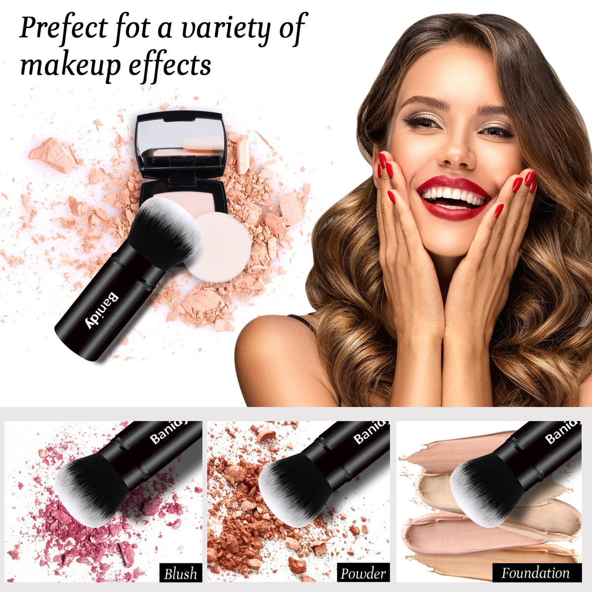 Banidy Kabuki Brush showing its compact design