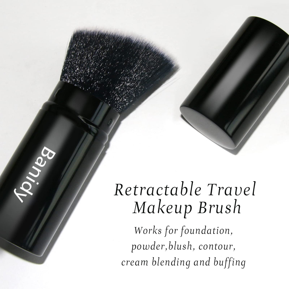 Banidy Kabuki Brush with aluminum tube showcasing its stylish design