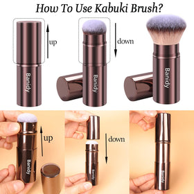 Banidy Kabuki Brush with protective cap on