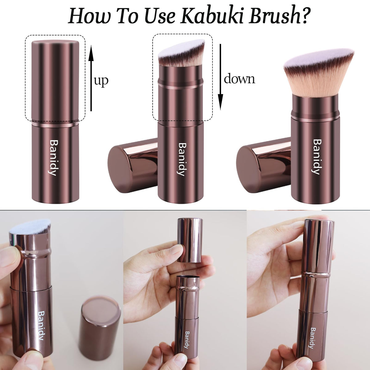 Banidy Retractable Kabuki Brush close-up of bristles