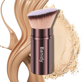 Banidy Retractable Kabuki Brush front view with protective cover