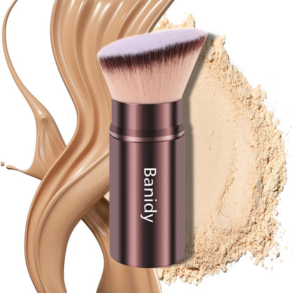 Banidy Retractable Kabuki Brush front view with protective cover