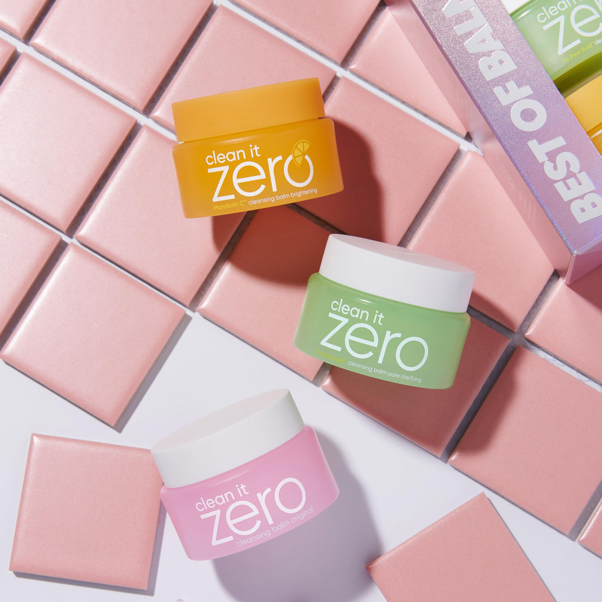 BANILA CO Clean it Zero Balm application process with spatula on dry skin