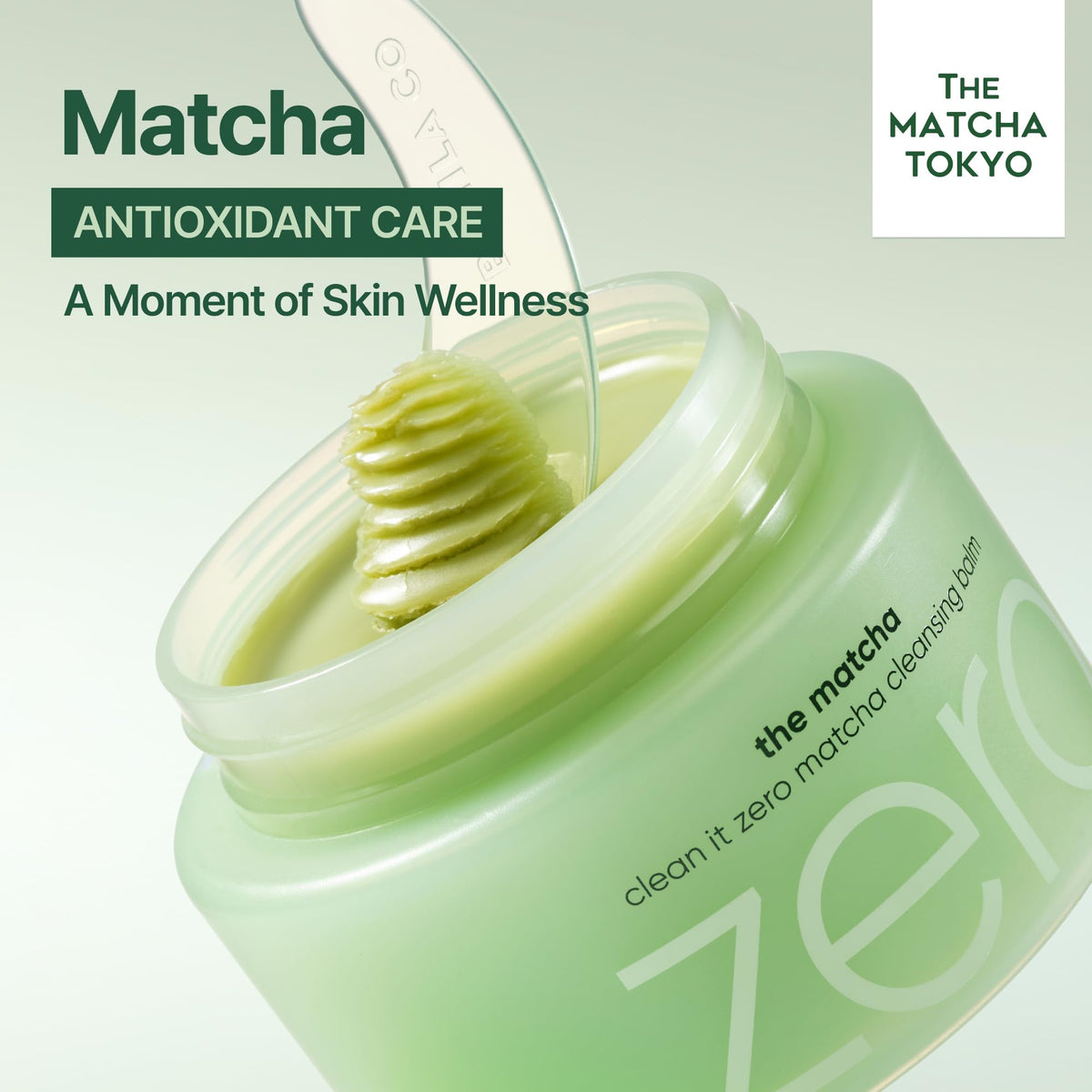 BANILA CO Clean It Zero Matcha Cleansing Balm with spatula