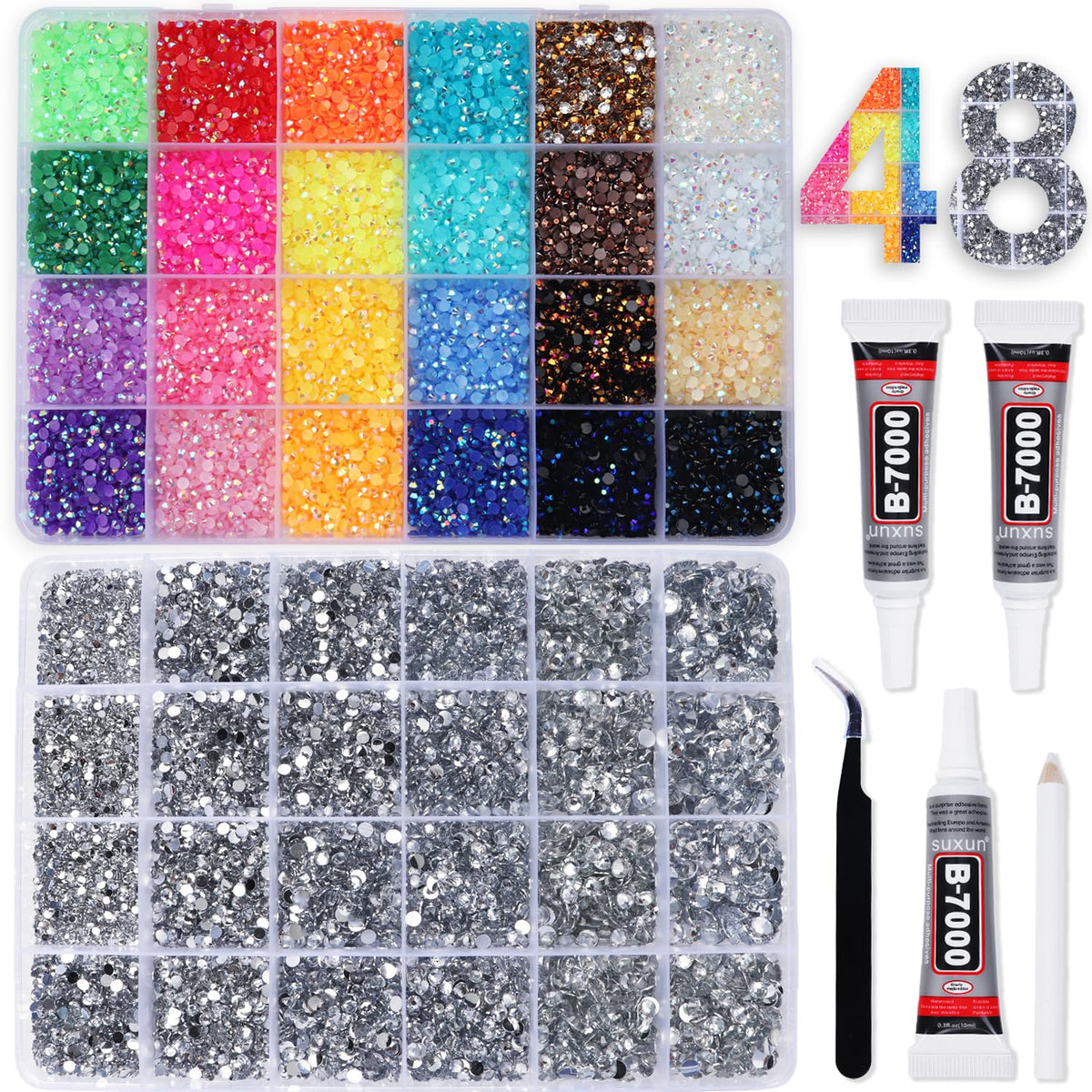 BAOYAALIN Rhinestones Bedazzling Kit with multicolour 3mm gems
