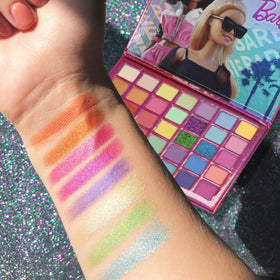 Barbie eyeshadow palette with playful design