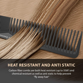 Bardeau Essentials combs arranged in a row on a white background