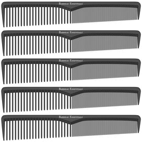 Bardeau Essentials Styling Comb 5 Pack with black carbon fiber design