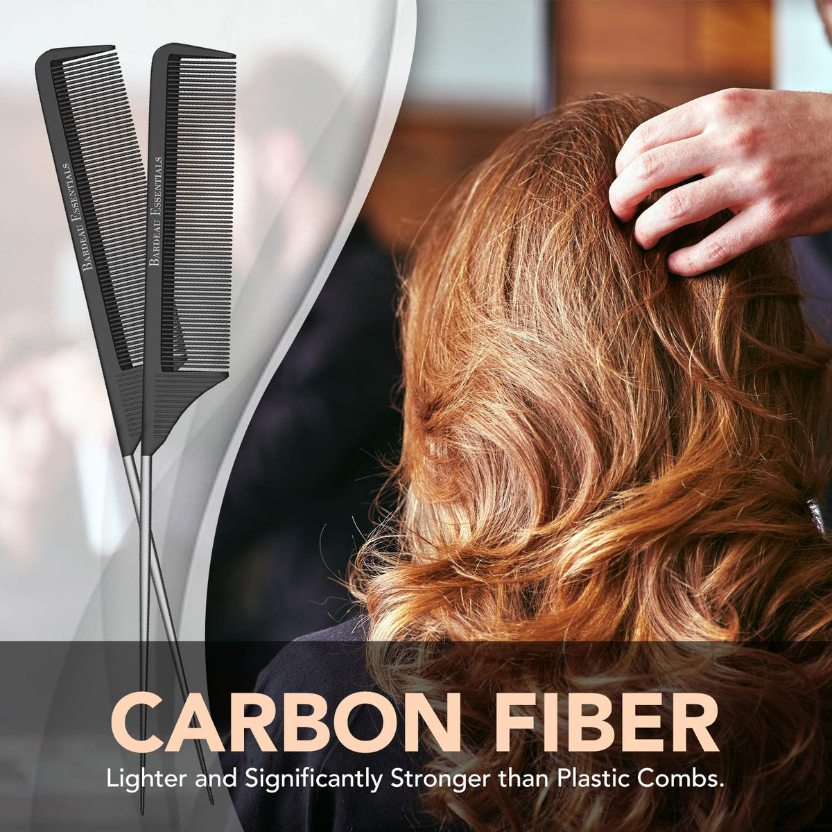 Bardeau Essentials Tail Comb in a hairstyling setting