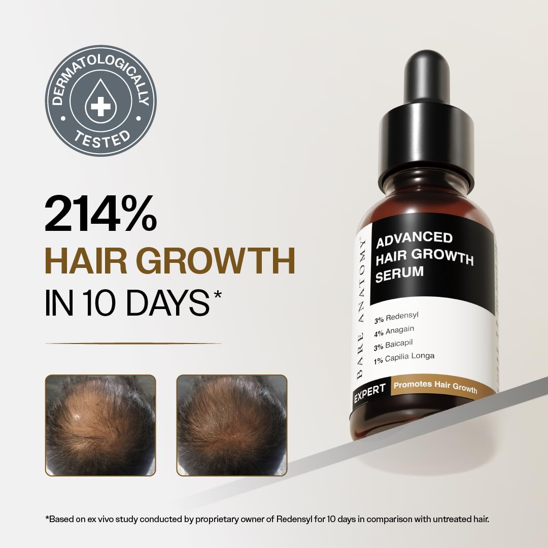 Bare Anatomy Advanced Hair Growth Serum bottle side view