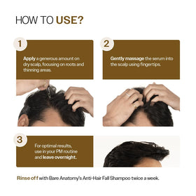Bare Anatomy Advanced Hair Growth Serum showing non-greasy texture