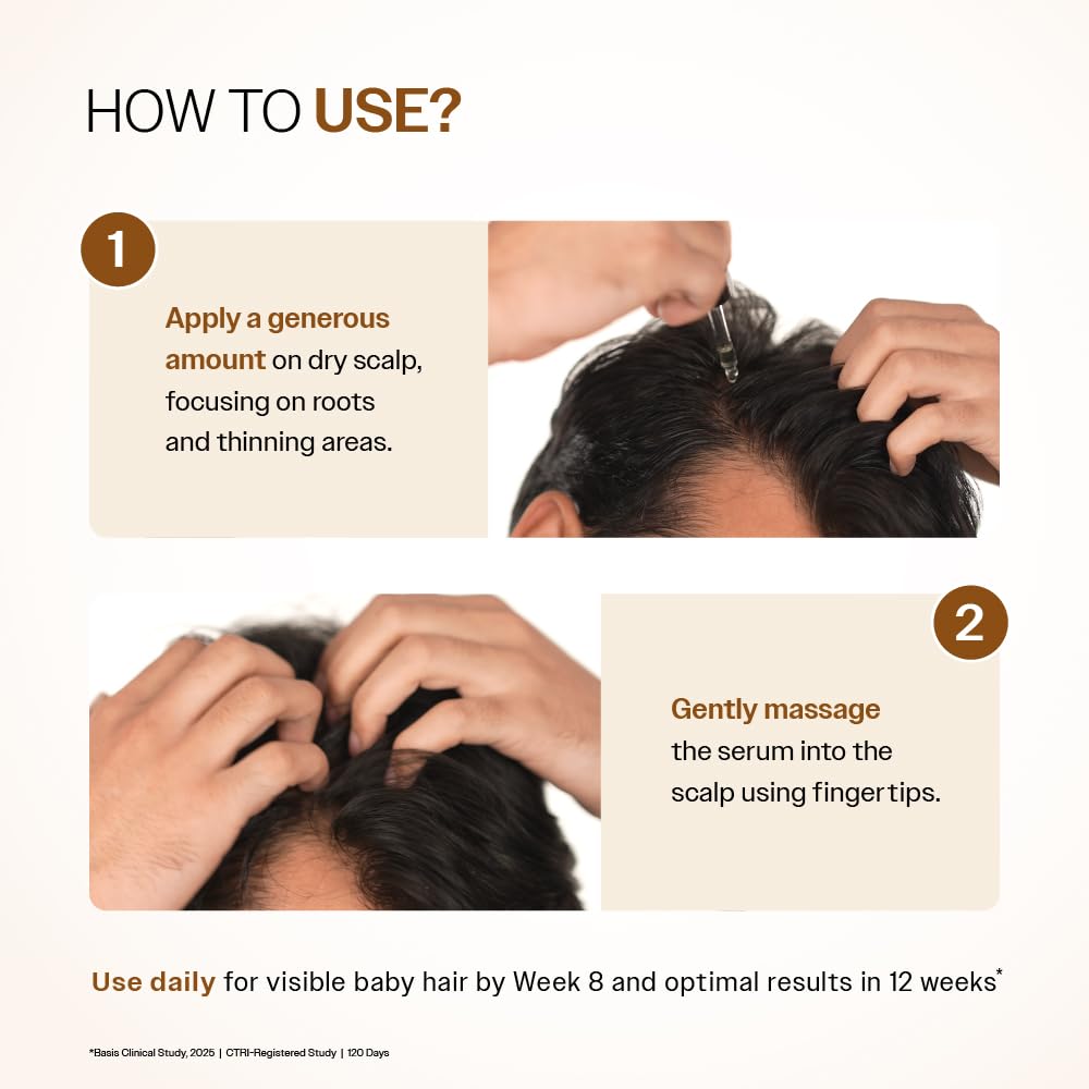 Bare Anatomy Advanced Hair Growth Serum texture on hand