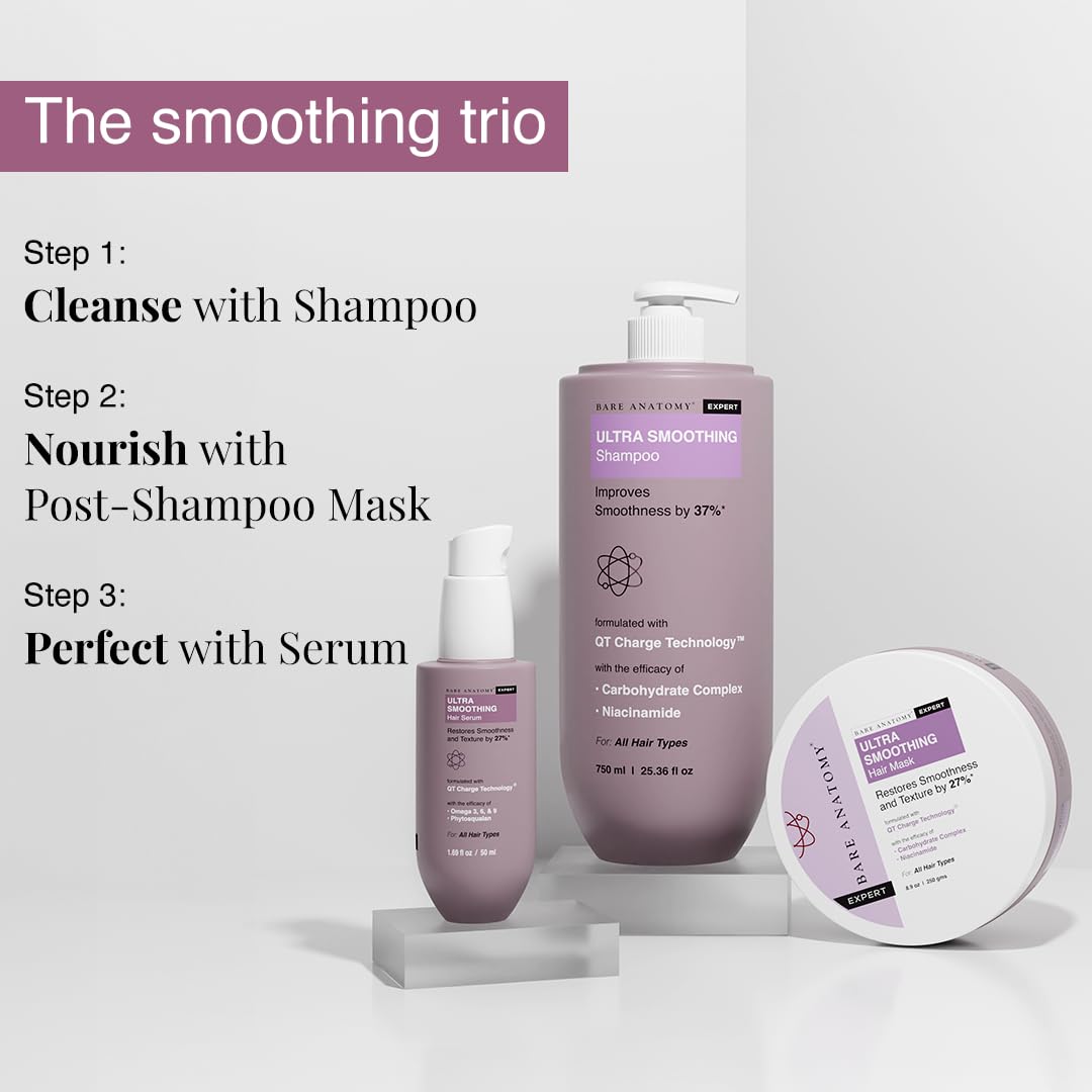 Bare Anatomy Ultra Smoothing Shampoo lathering in hands