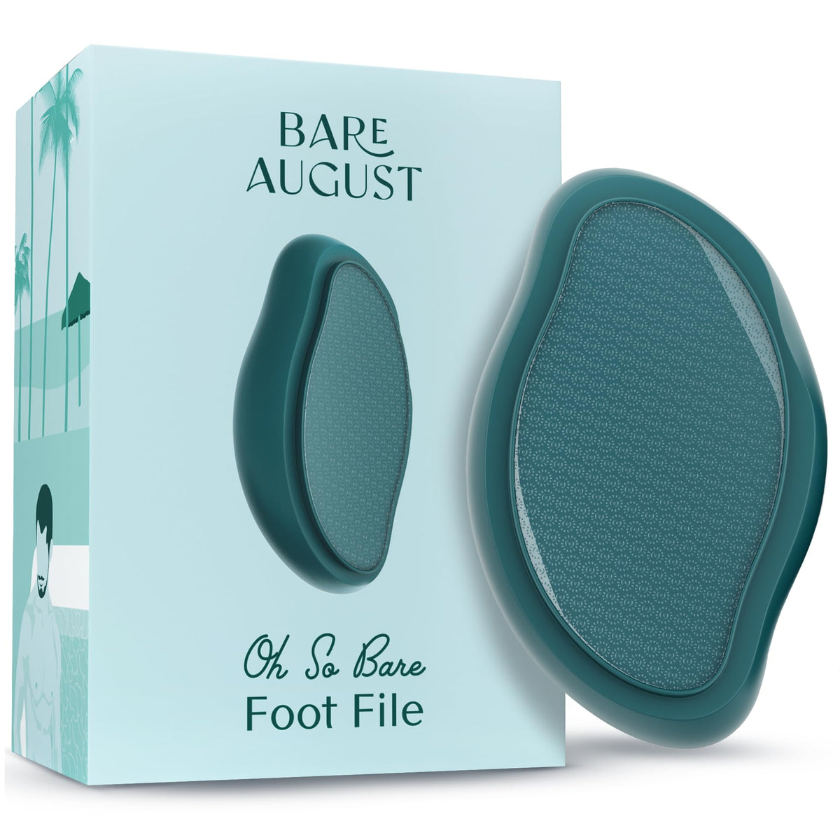 Bare August Glass Foot File front view in teal