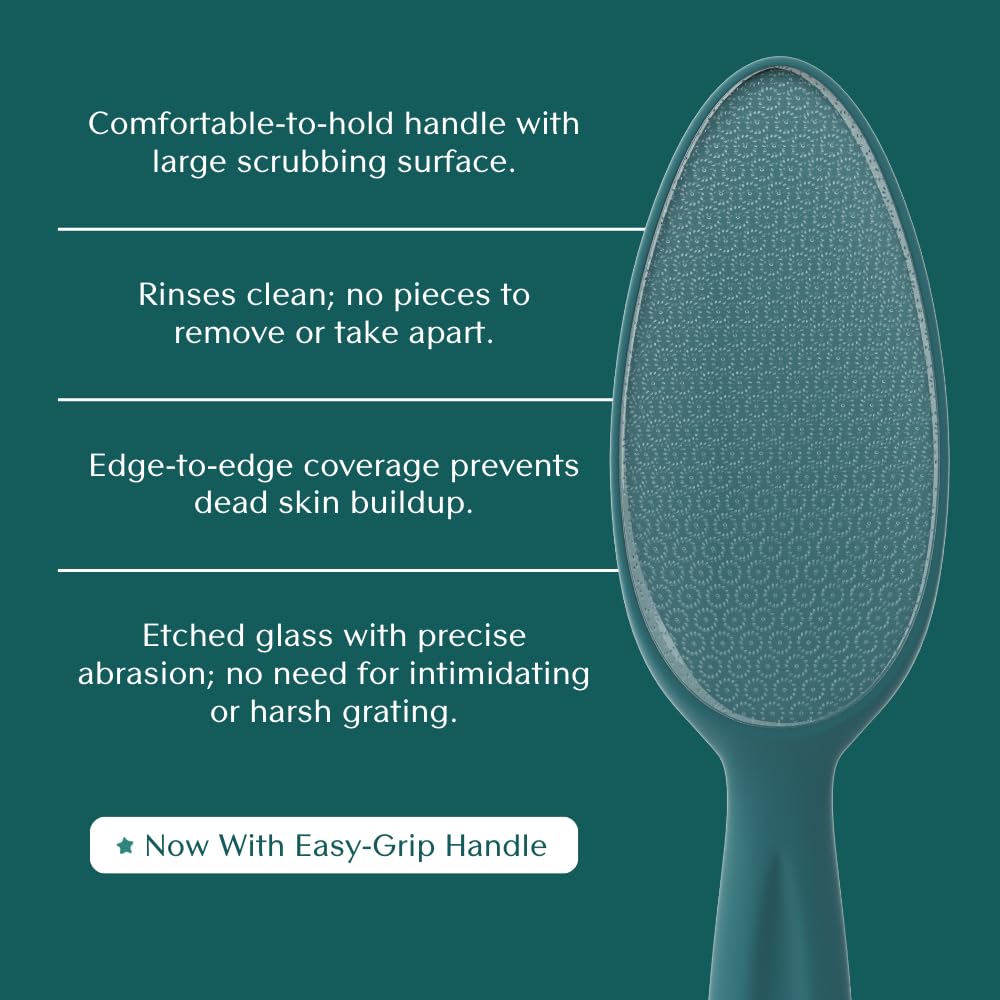 Bare August Glass Foot File in hand during use