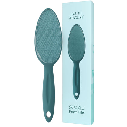 Bare August Glass Foot File teal model front view