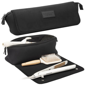 BAREFOOT CARIBOU Hair Tools Travel Bag black model front view