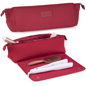 BAREFOOT CARIBOU Hair Tools Travel Bag burgundy front view