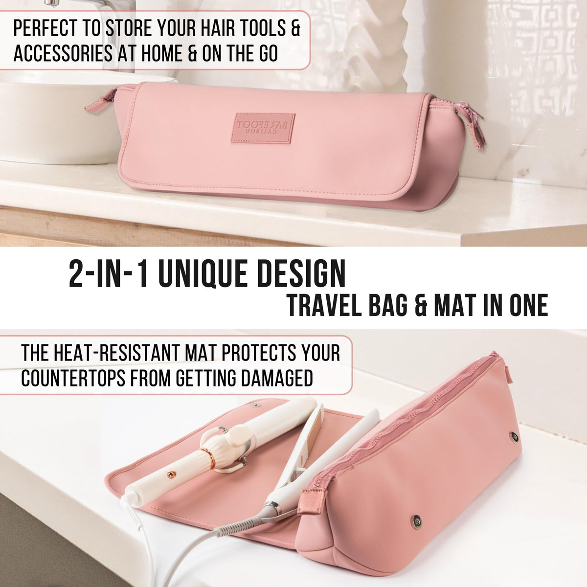 BAREFOOT CARIBOU Hair Tools Travel Bag compact design in luggage