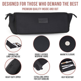 BAREFOOT CARIBOU Hair Tools Travel Bag compact design on a suitcase