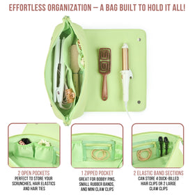BAREFOOT CARIBOU Hair Tools Travel Bag compact design shown in luggage