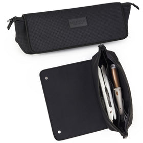 BAREFOOT CARIBOU Hair Tools Travel Bag front view in black