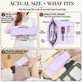 BAREFOOT CARIBOU Hair Tools Travel Bag open showing interior pockets