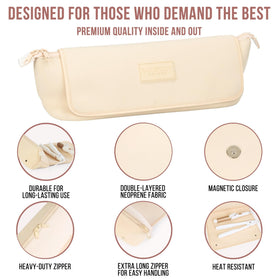 BAREFOOT CARIBOU Hair Tools Travel Bag with elastic bands for clips