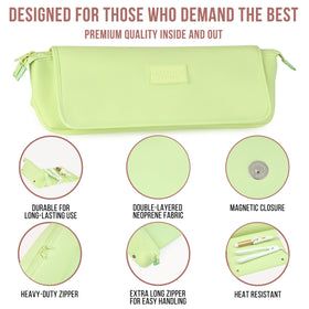 BAREFOOT CARIBOU Hair Tools Travel Bag with hair clips stored inside