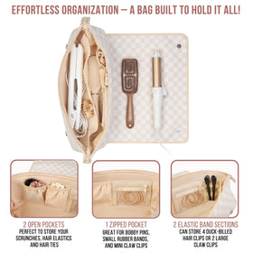 BAREFOOT CARIBOU Hair Tools Travel Bag with hair straightener in bag