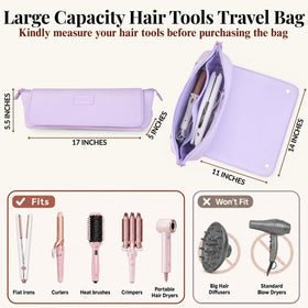 BAREFOOT CARIBOU Hair Tools Travel Bag with heat resistant mat