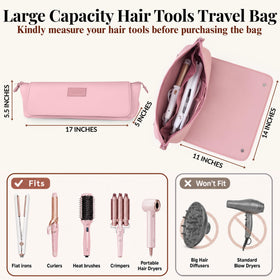 BAREFOOT CARIBOU Hair Tools Travel Bag with heat resistant mat