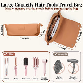 BAREFOOT CARIBOU Hair Tools Travel Bag with heat resistant mat displayed