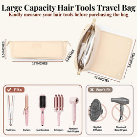 BAREFOOT CARIBOU Hair Tools Travel Bag with heat resistant mat opened