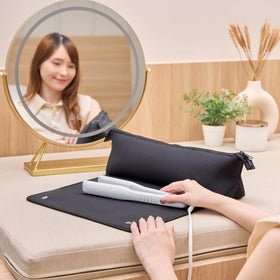 BAREFOOT CARIBOU Hair Tools Travel Bag with styling tools inside