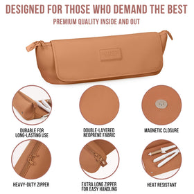BAREFOOT CARIBOU Hair Tools Travel Bag with styling tools inside