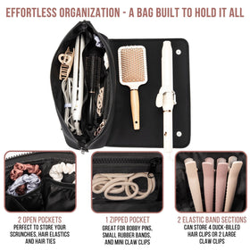 BAREFOOT CARIBOU Hair Tools Travel Bag with tools inside