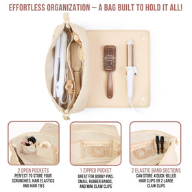 BAREFOOT CARIBOU Hair Tools Travel Bag zippered pocket detail