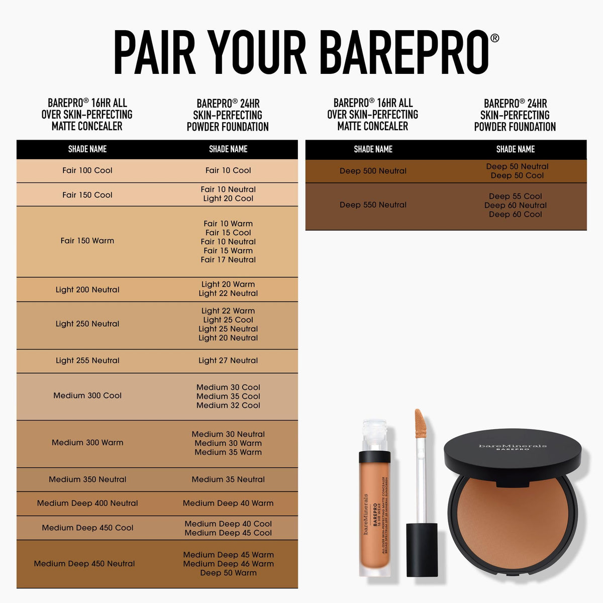 bareMinerals BAREPRO Pressed Powder Foundation Medium Deep 45 lifestyle shot