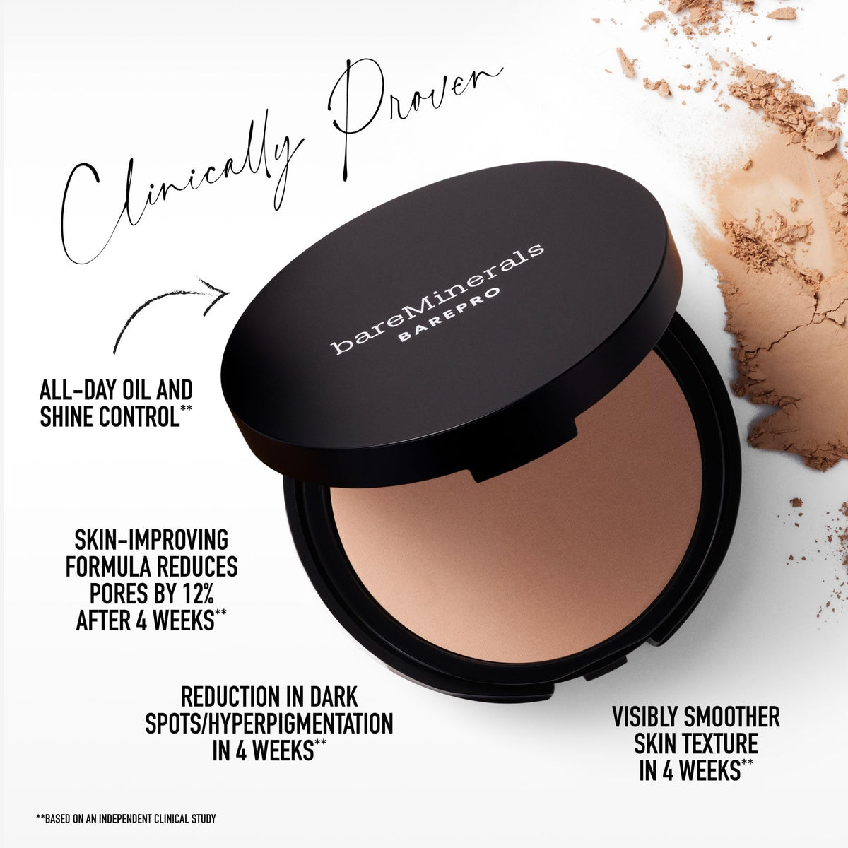 bareMinerals BAREPRO Pressed Powder Foundation showing texture