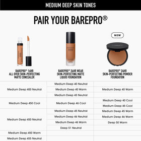 bareMinerals BAREPRO Pressed Powder Medium Deep 45 Cool application demonstration