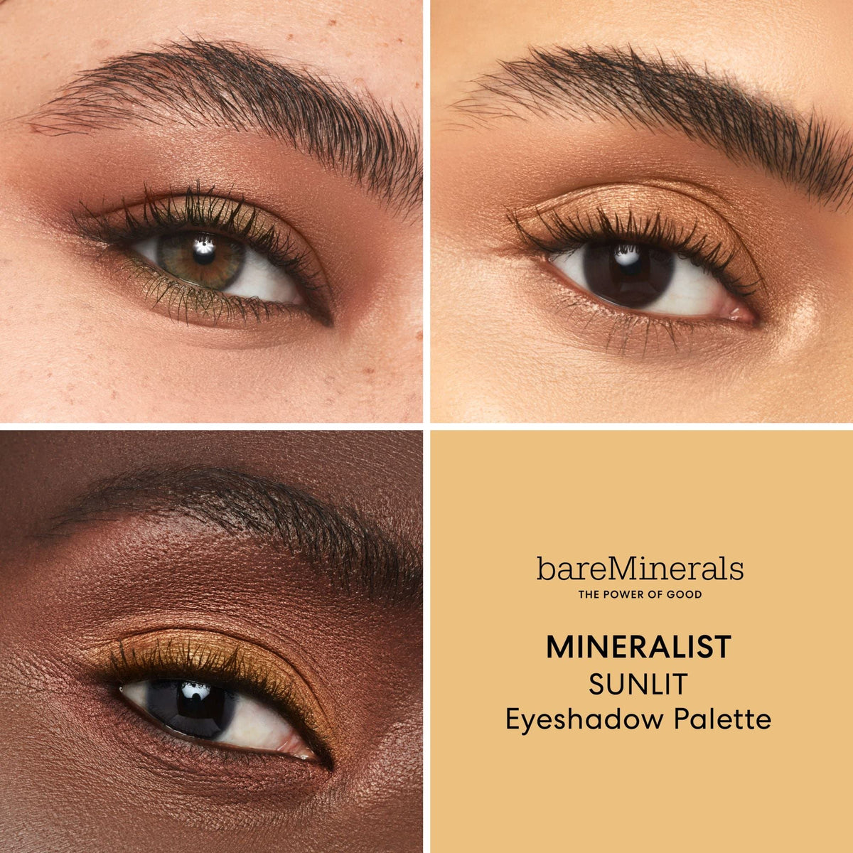 bareMinerals Mineralist Eyeshadow Palette Sunlit close-up of shades
