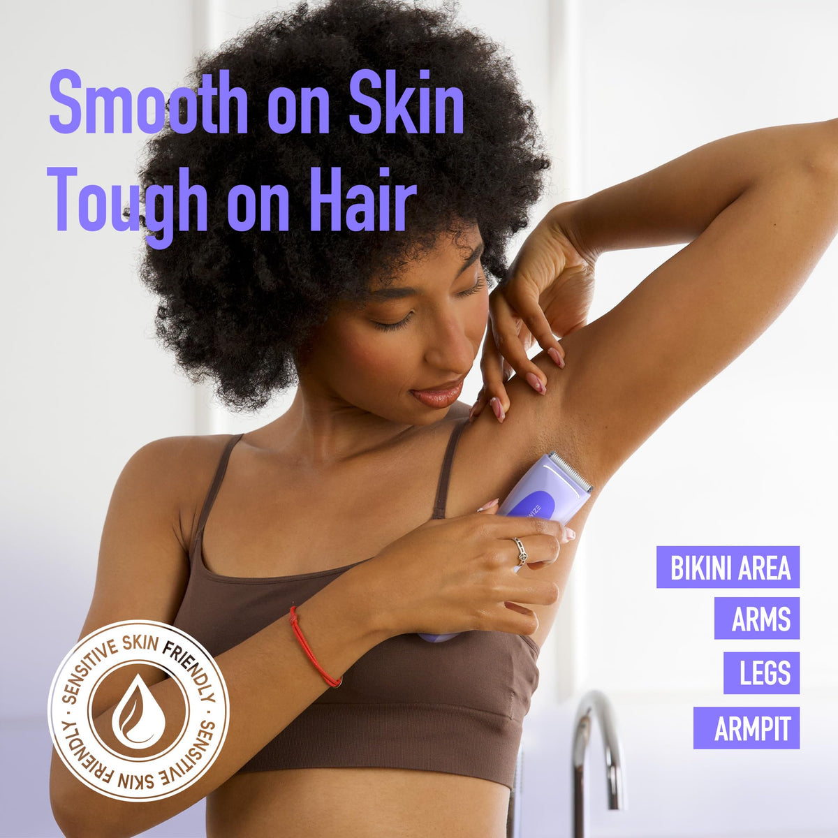 BAREWIZE Bikini Trimmer showing waterproof feature