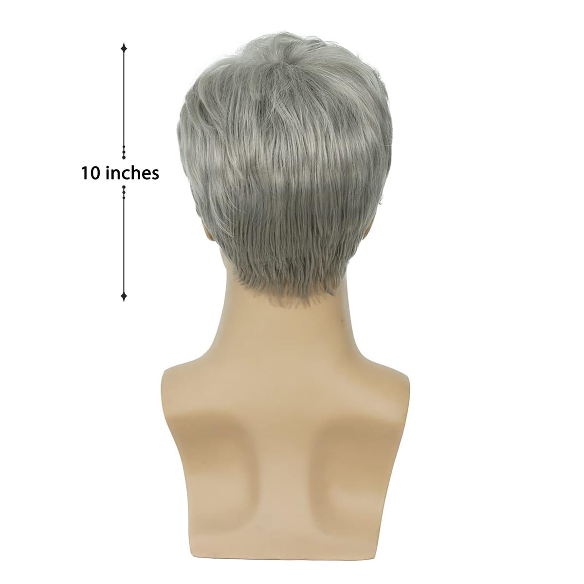 Baruisi Men's Short Grey Wig styled for Halloween