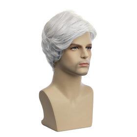 Baruisi Short White Wig with adjustable cap