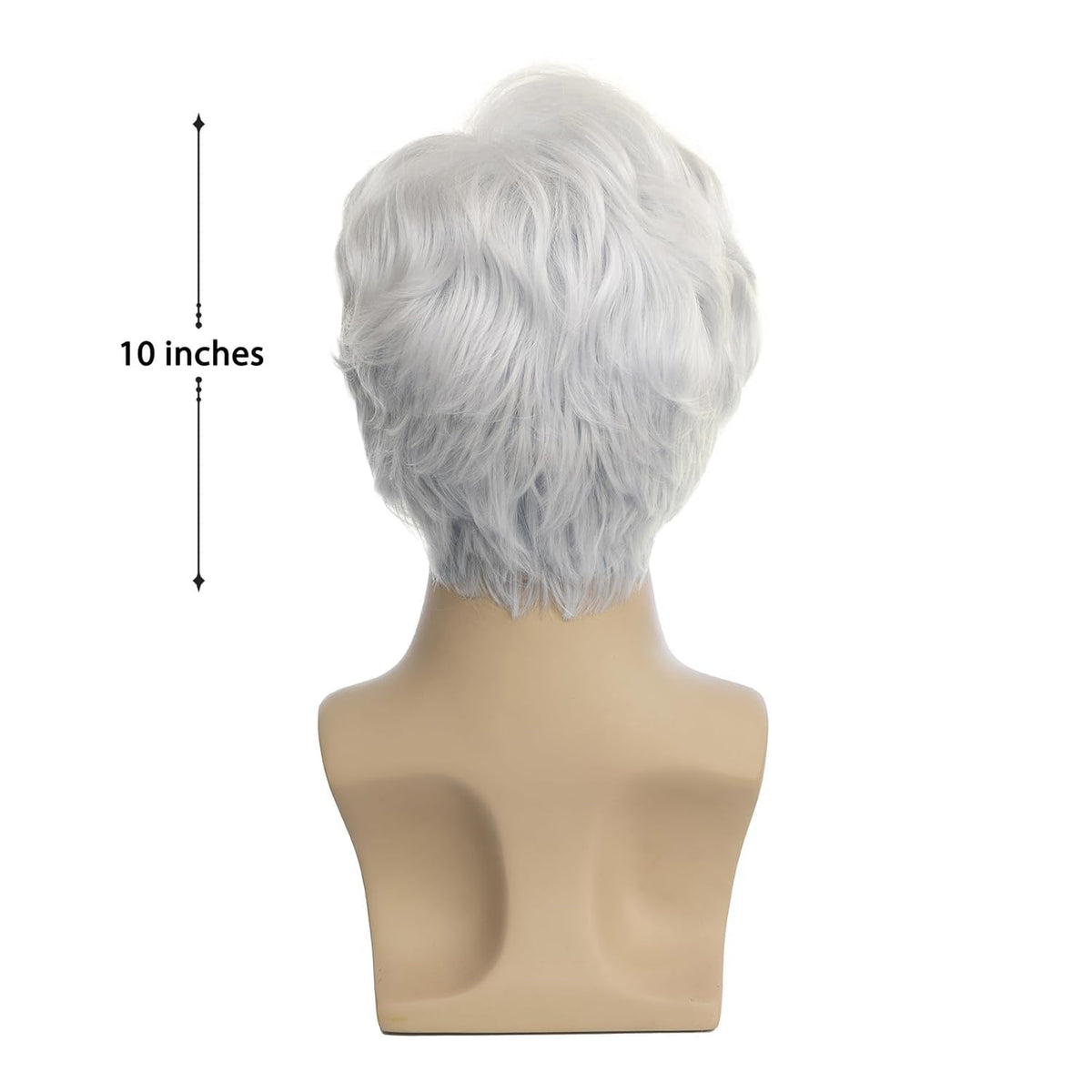 Baruisi Short White Wig with free wig cap included