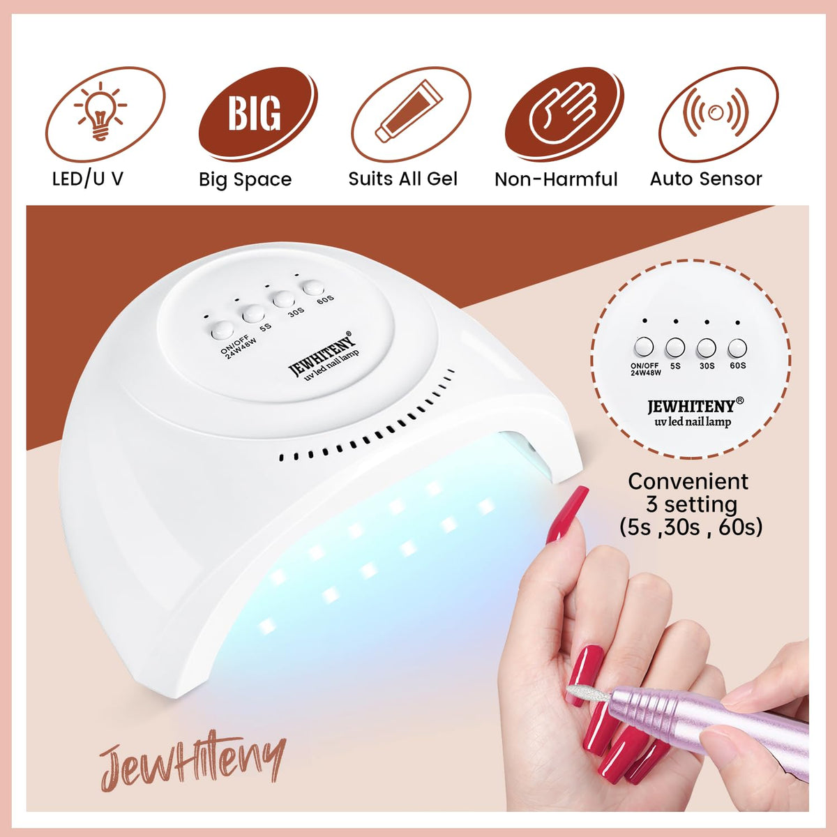 Base coat and top coat included in JEWHITENY kit