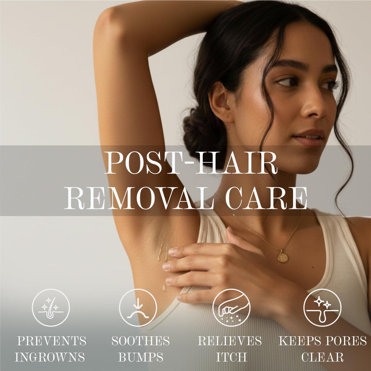 BASE LABORATORIES Ingrown Hair Oil 30mL on a bathroom counter