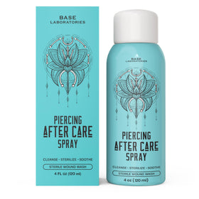 BASE LABORATORIES Piercing Aftercare Kit with a soothing background